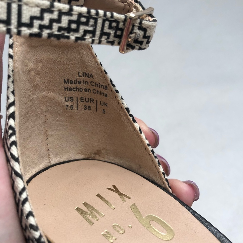 Mix No 6 Lina black and ivory cream high heel sandals 7.5 - Picture 2 of 5
